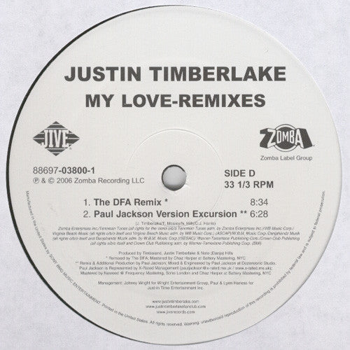 Justin Timberlake : My Love (Remixes) (2x12", Promo)