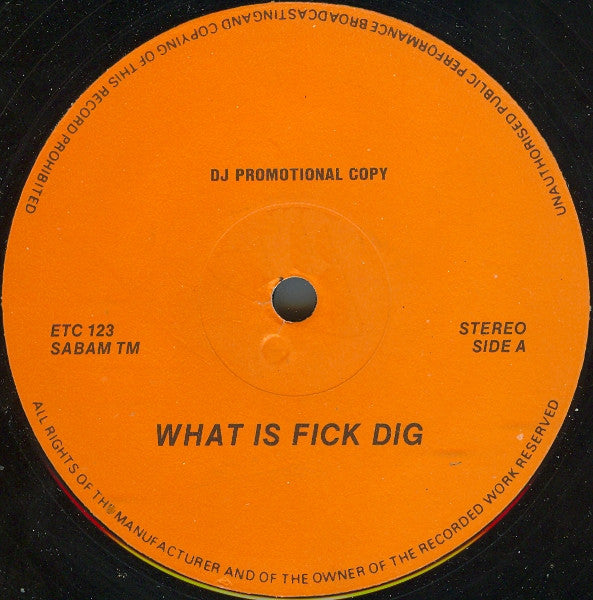 Friends Of Alex : What Is Fick Dig (12", Promo)