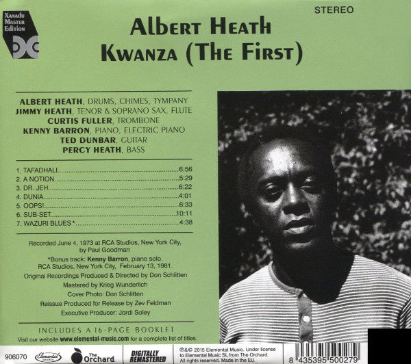 Albert Heath : Kwanza (The First) (CD, Album, RE, RM)