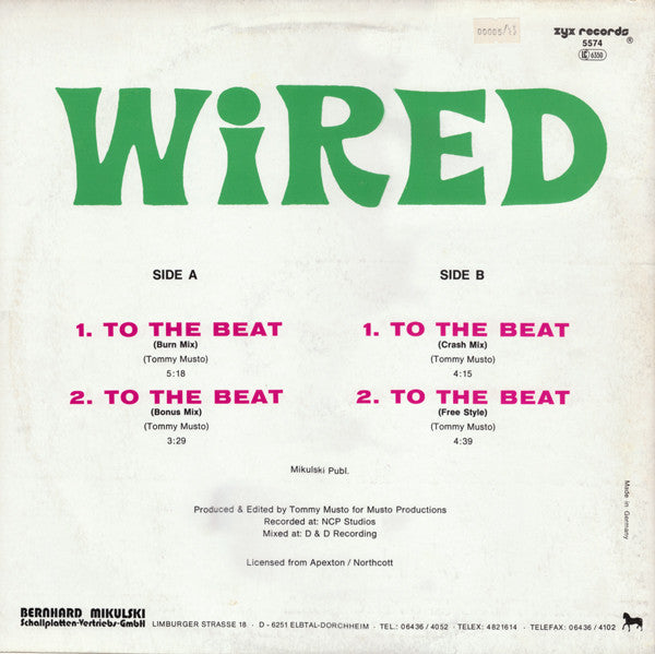 Wired (3) : To The Beat (12")