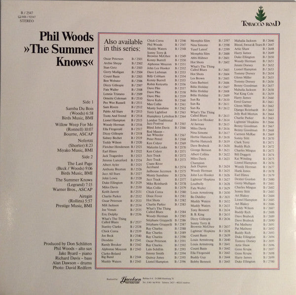 Phil Woods : The Summer Knows (LP)