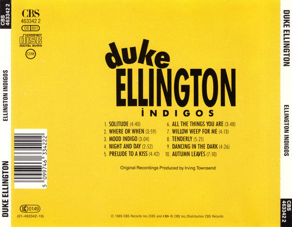 Duke Ellington : Ellington Indigos (CD, Album, RE, RM)