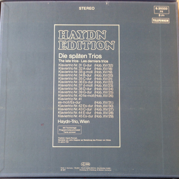 Joseph Haydn : Haydn-Edition Die Späten Trios = The Late Trios | Les Derniers Trios (5xLP + Box)