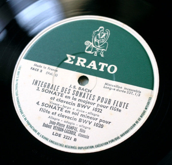 Johann Sebastian Bach - Jean-Pierre Rampal, Robert Veyron-Lacroix : Intégrale Des Sonates Pour Flute, Vol.1 (LP, Mono)