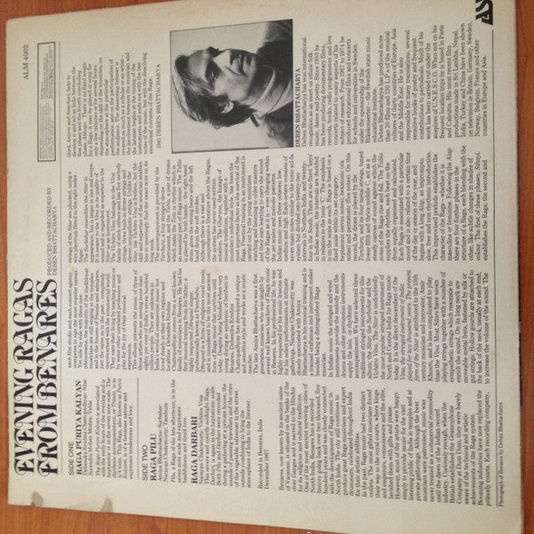 Deben Bhattacharya : Evening Ragas From Benares (LP, Album)