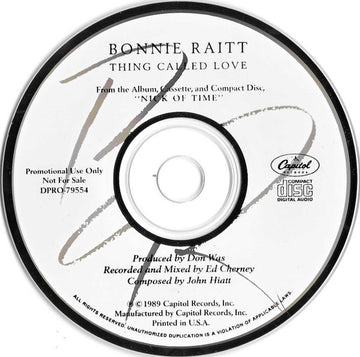 Bonnie Raitt : Thing Called Love (CD, Single, Promo)