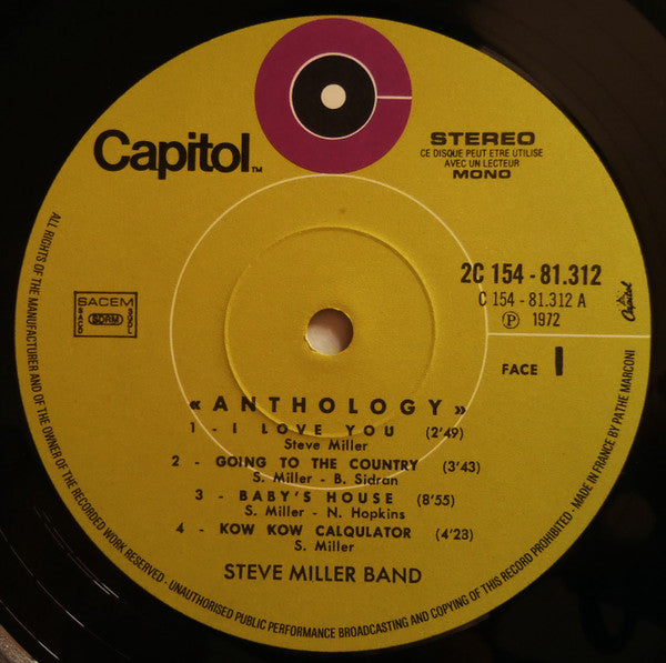 Steve Miller Band : Anthology (2xLP, Comp, Gat)