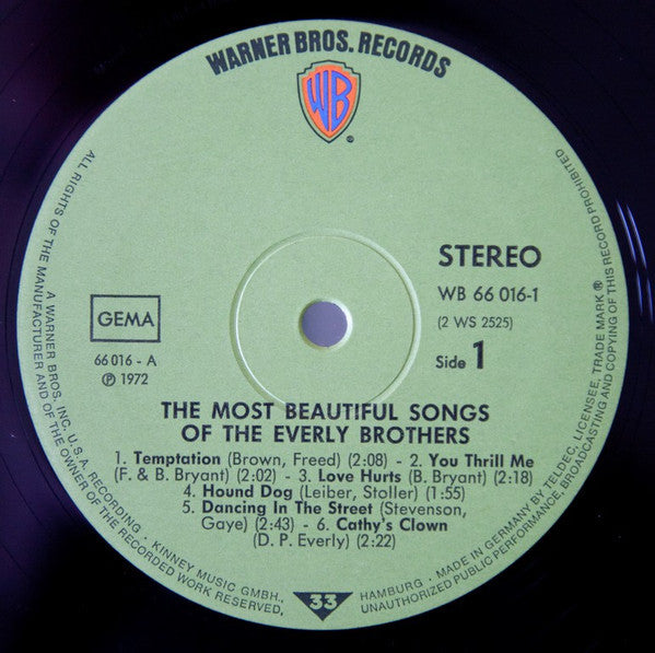 Everly Brothers : The Most Beautiful Songs Of The Everly Brothers (2xLP, Comp)