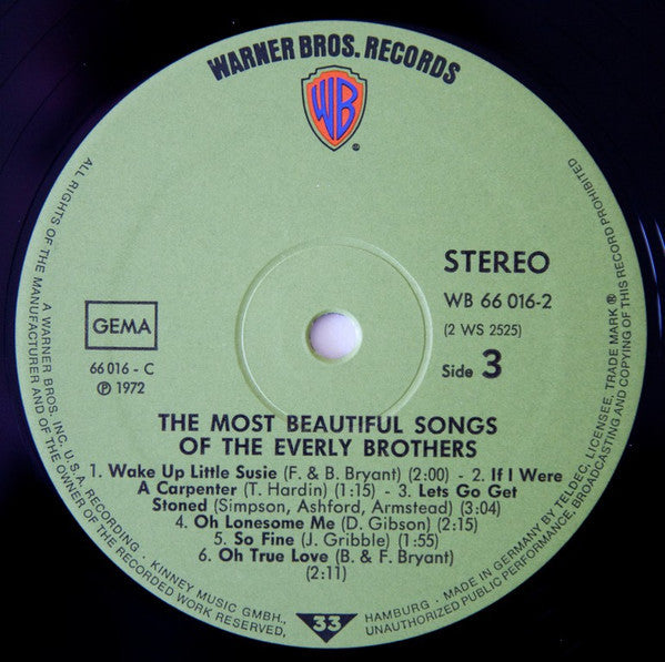 Everly Brothers : The Most Beautiful Songs Of The Everly Brothers (2xLP, Comp)