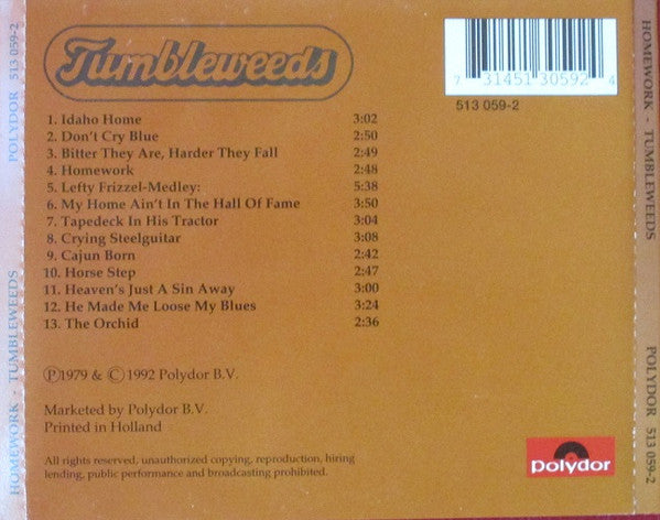 The Tumbleweeds : Homework (CD, Album)