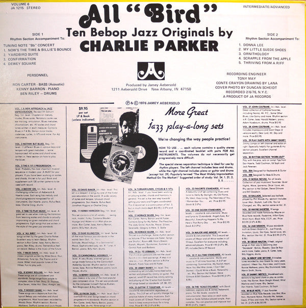 Jamey Aebersold : All "Bird" (LP, Album, RE)