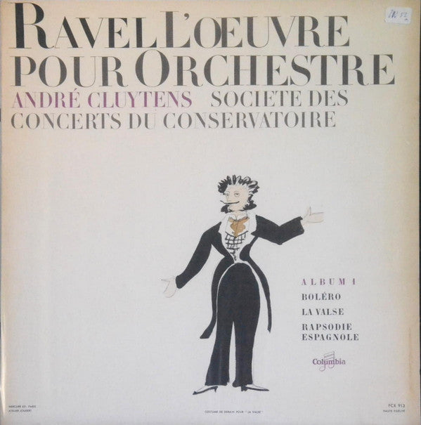 Maurice Ravel / Orchestre De La Société Des Concerts Du Conservatoire, André Cluytens : L'Œuvre Pour Orchestre - Album 1 (LP, Mono)