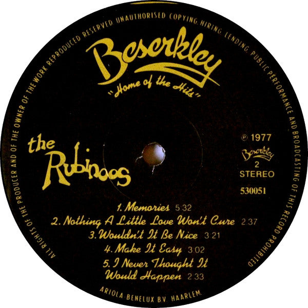 The Rubinoos : The Rubinoos (LP, Album)