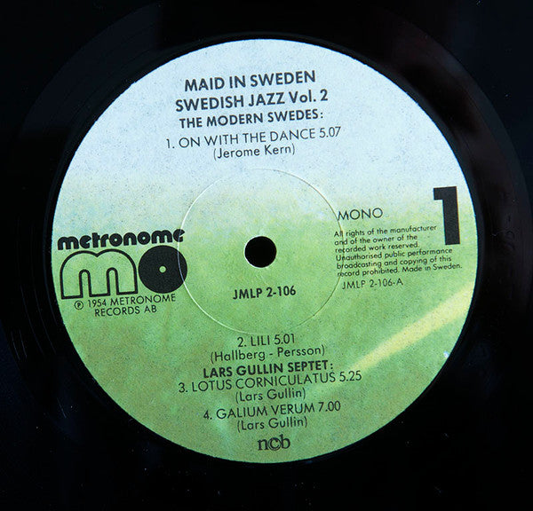 Various : Maid In Sweden - Swedish Jazz 1954-1961 Vol. 2 (2xLP, Comp, Mono)