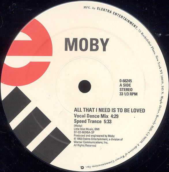Moby : All That I Need Is To Be Loved (12", Single)