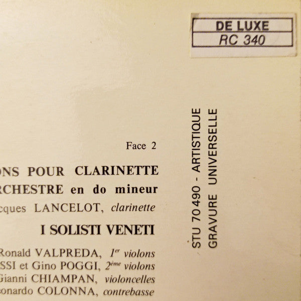 Gioacchino Rossini / Jacques Lancelot, I Solisti Veneti Dir: Claudio Scimone : Deux Sonates Pour Orchestre À Cordes (LP, Album)