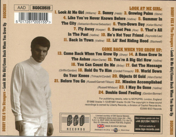 Bobby Vee : Look At Me Girl / Come Back When You Grow Up (CD, Album, Comp)