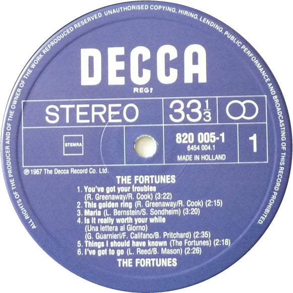 The Fortunes : The Fortunes (LP, Comp, RE)