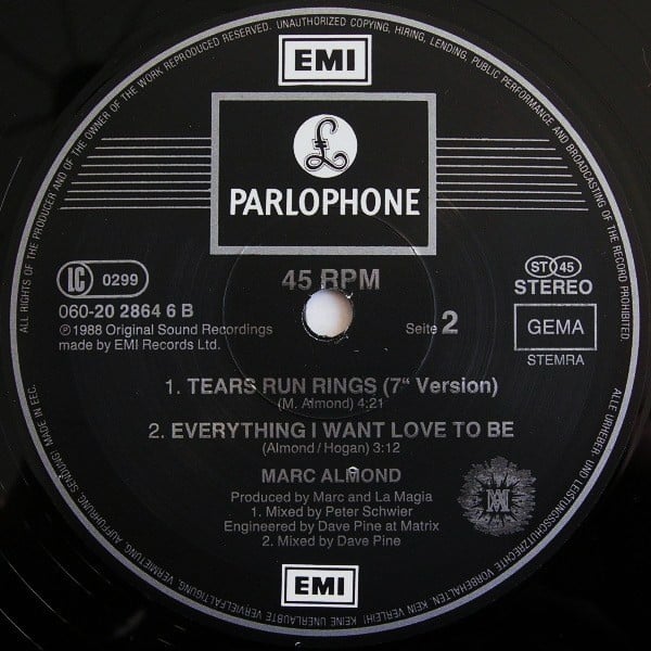 Marc Almond : Tears Run Rings (12")