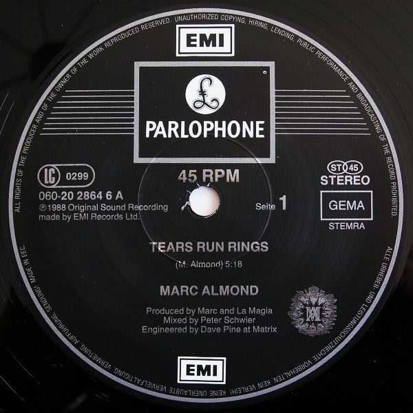 Marc Almond : Tears Run Rings (12")