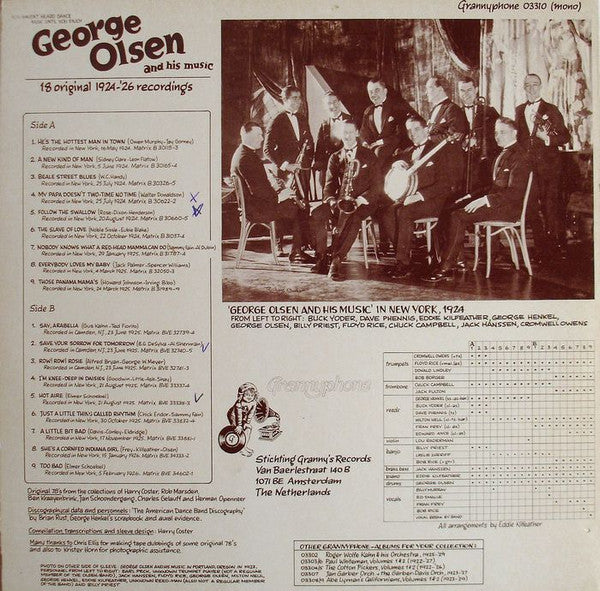 George Olsen's Music : 18 Original 1924 - '26 Recordings (LP, Comp, Mono)