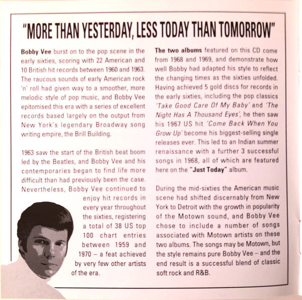 Bobby Vee : Just Today / Do What You Gotta Do (CD, Album, Comp)