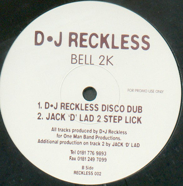 DJ Reckless (3) : Bell 2K (12", Promo)