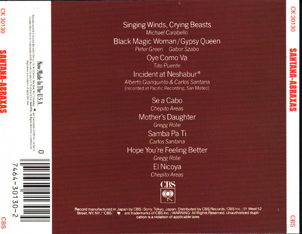Santana : Abraxas (CD, Album, RE)