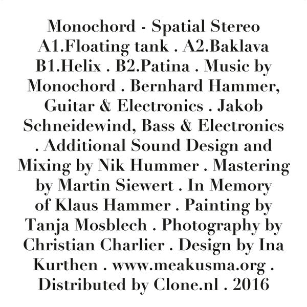 Monochord (2) : Spatial Stereo (12", EP)