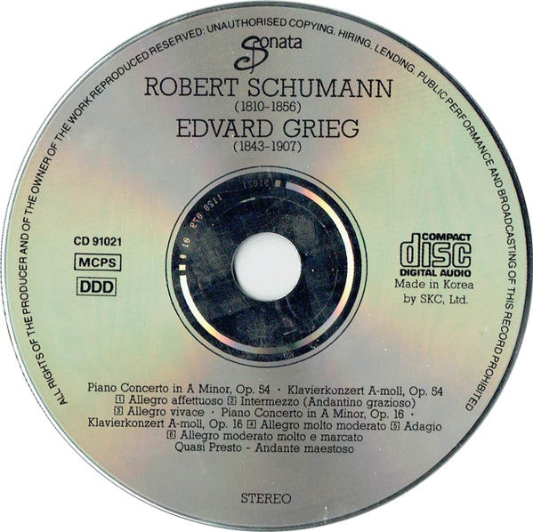 Robert Schumann · Edvard Grieg, Marián Lapšanský, Slovak Philharmonic Orchestra, Bystrík Režucha : Piano Concerto, Op. 54 / Piano Concerto, Op. 16 (CD, Album)