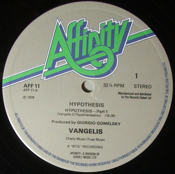 Vangelis : Hypothesis (LP, Album)