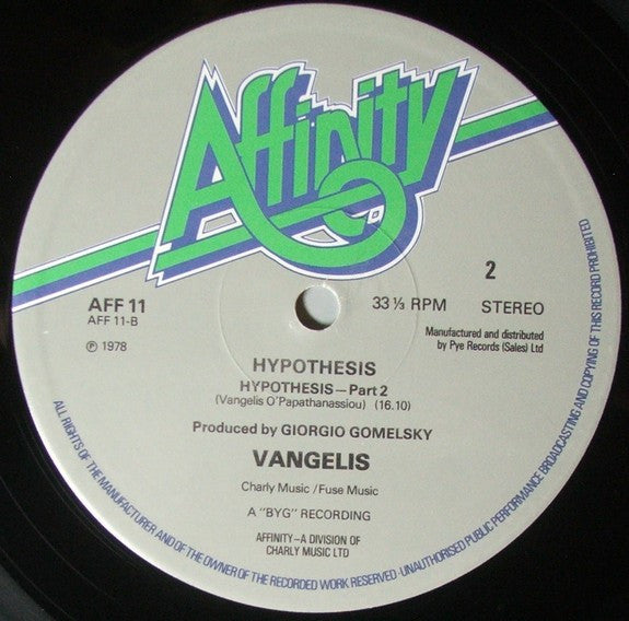 Vangelis : Hypothesis (LP, Album)