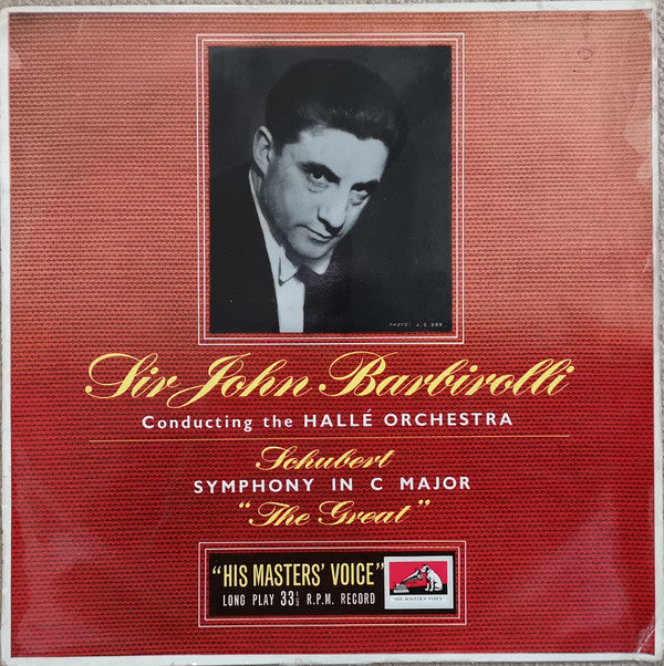 Franz Schubert, Hallé Orchestra, Sir John Barbirolli : Symphony In C Major ("The Great") (LP, Mono)