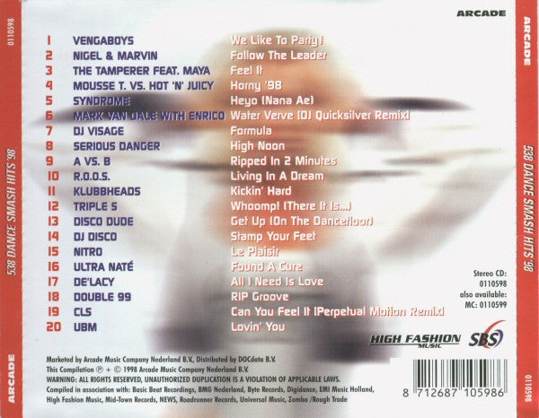 Various : 538 Dance Smash Hits '98 Volume 3 (CD, Comp)