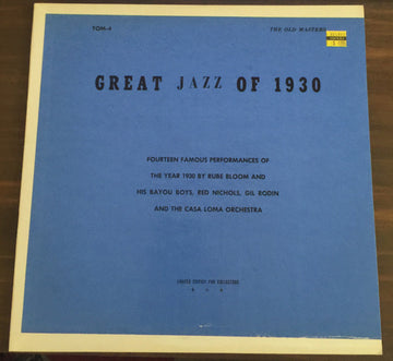 Rube Bloom And His Bayou Boys, Red Nichols, Gil Rodin : Great Jazz of 1930 (LP, Comp, Ltd)