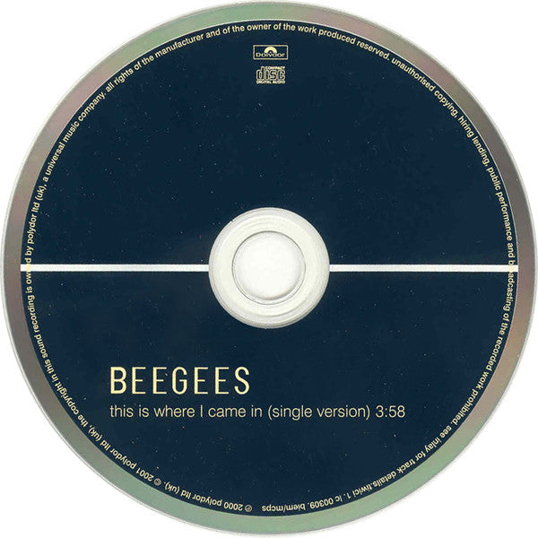 Bee Gees : This Is Where I Came In (CD, Single, Promo)