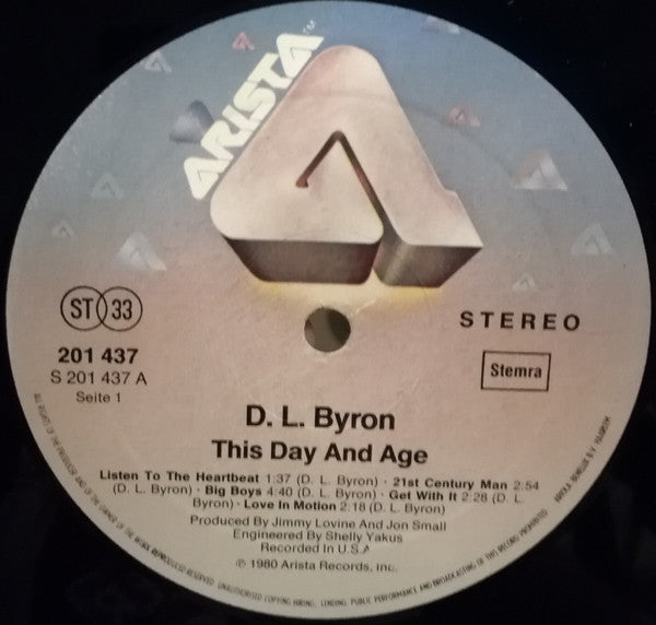 D.L. Byron : This Day And Age (LP, Album)