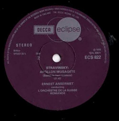 Igor Stravinsky - L'Orchestre De La Suisse Romande, Motet Choir Of Geneva, Ernest Ansermet, Jacques Horneffer : Les Noces, Part 1 / Apollon Musagete (LP, Comp)