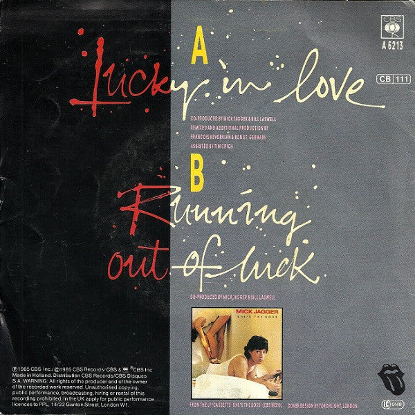 Mick Jagger : Lucky In Love (7", Single)