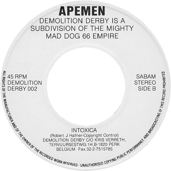 The Mono Men / The Apemen : Dragstrip / Intoxica (7", Single)