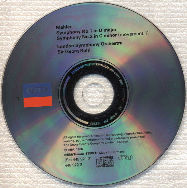 Gustav Mahler - Georg Solti, Heather Harper, Helen Watts, London Symphony Orchestra & London Symphony Chorus : Symphonies N° 1 & 2 (2xCD, Comp, RE)