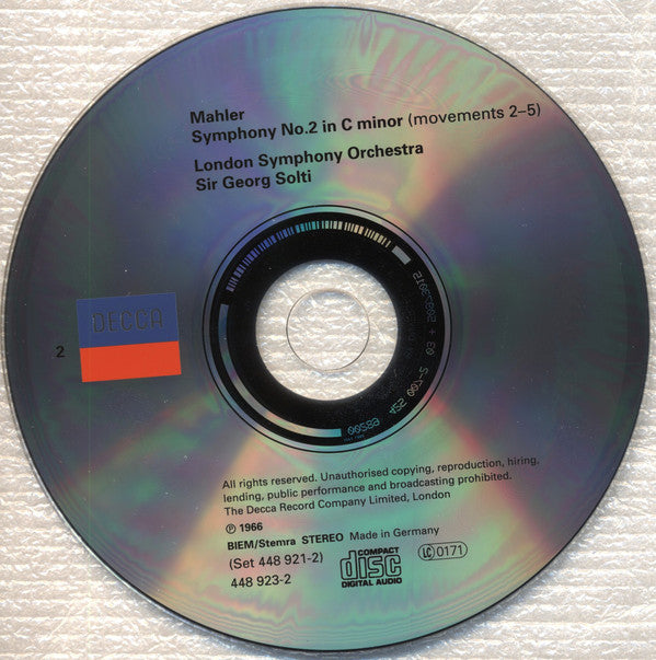 Gustav Mahler - Georg Solti, Heather Harper, Helen Watts, London Symphony Orchestra & London Symphony Chorus : Symphonies N° 1 & 2 (2xCD, Comp, RE)