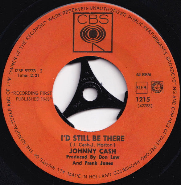 Johnny Cash : Ring Of Fire (7", Single)