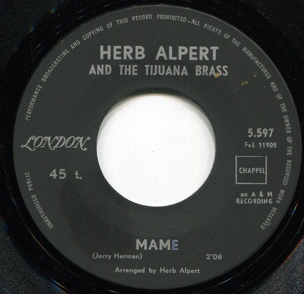 Herb Alpert & The Tijuana Brass : Mame (7", Single)