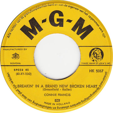 Connie Francis : Breakin' In A Brand New Broken Heart (7", Single)