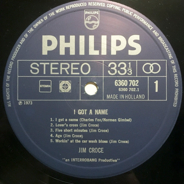 Jim Croce : I Got A Name (LP, Album)