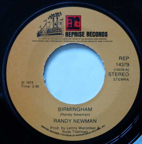 Randy Newman : Birmingham (7", Single)