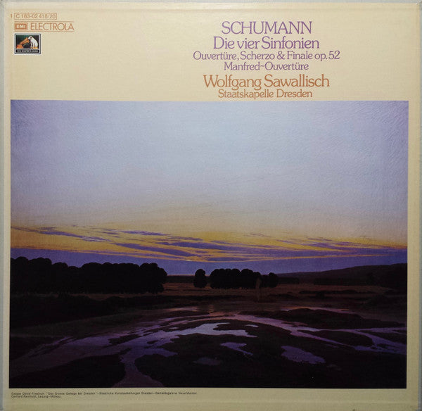Robert Schumann – Wolfgang Sawallisch, Staatskapelle Dresden : Die Vier Sinfonien / Ouvertüre, Scherzo & Finale / Manfred-Ouvertüre (3xLP, RP + Box)
