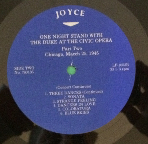 Duke Ellington : One Night Stand With The Duke At The Civic Opera - Part Two - Chicago, March 25, 1945 (LP)