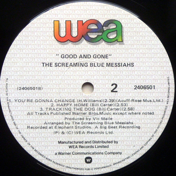 The Screaming Blue Messiahs : Good And Gone (LP, MiniAlbum)
